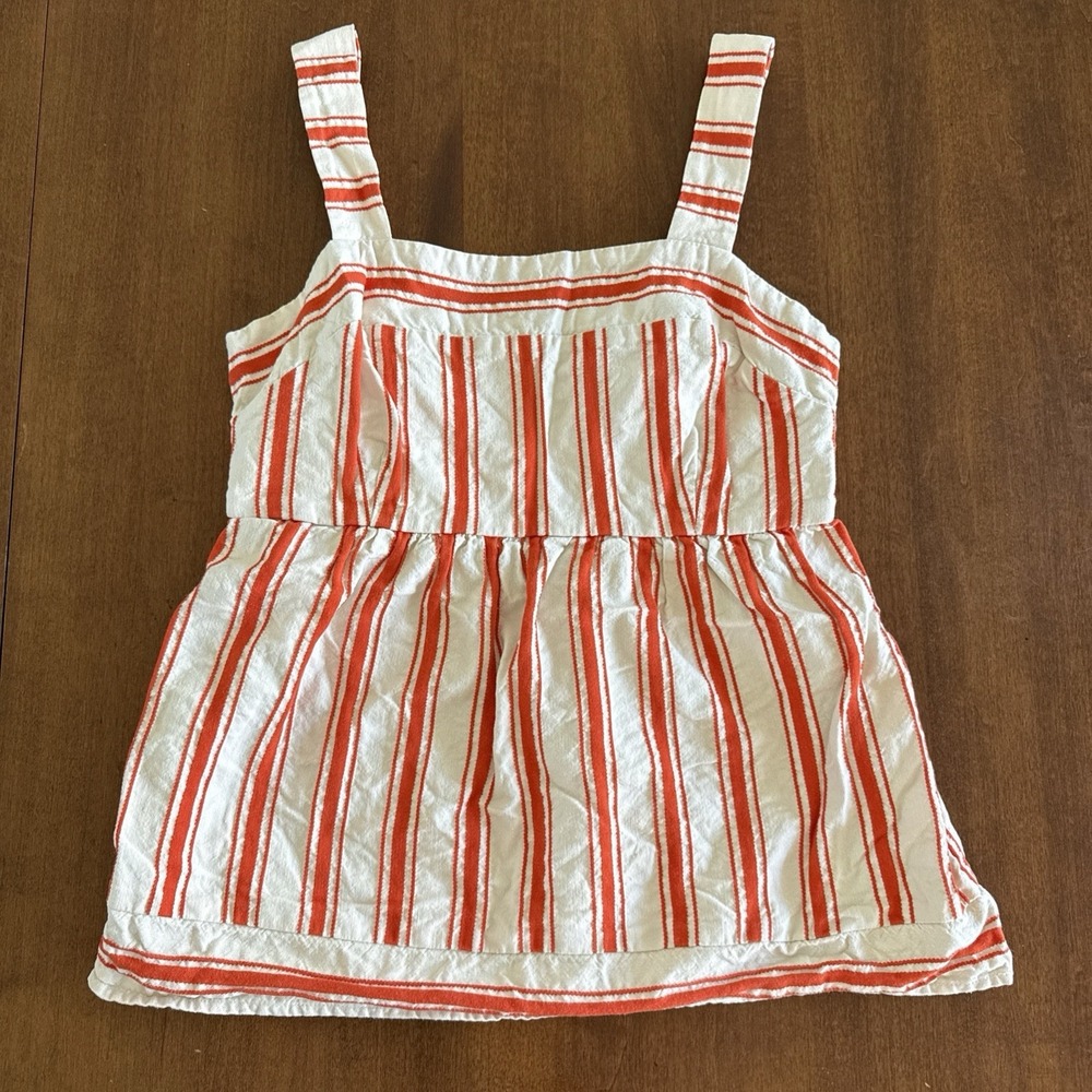 Cabi Brunch Top Adjustable Strap Cotton Linen Blend Sz S Resort Wear Orange - Picture 2 of 8